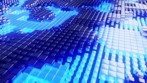 Boîte à cubes numérique, formes géométriques, fond, abstrait, numérique