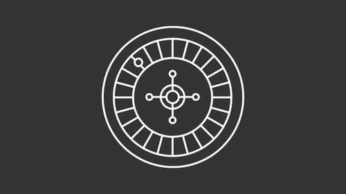 Animated roulette wheel white icon