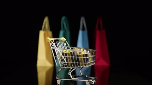 Mini Shopping Cart Fills With Gift Boxes
