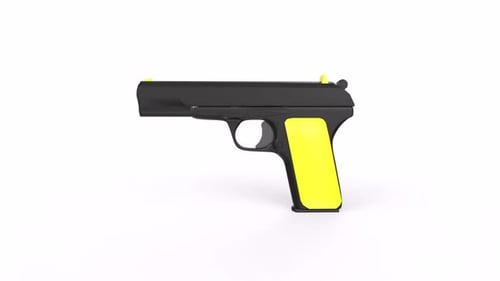 Drehbare Schlaufe für 3D-Objekte mit Handfeuerwaffe