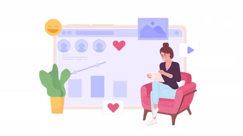 Social Media Marketing Analytics Flat Design Illustration