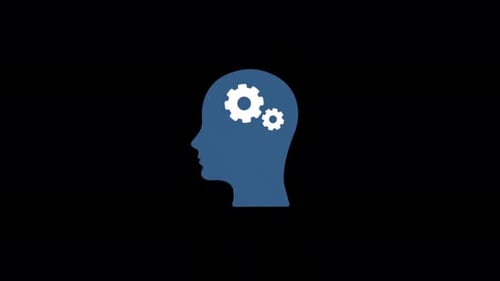 Animated Human Head with Gears Icon