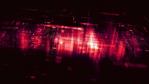 Futuristic Red Digital Data Flow Loop Background