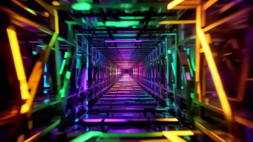 Futuristischer Neonlichttunnel-Bewegungsschleife
