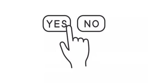 Hand Cursor Tapping Yes No Buttons UI Animation