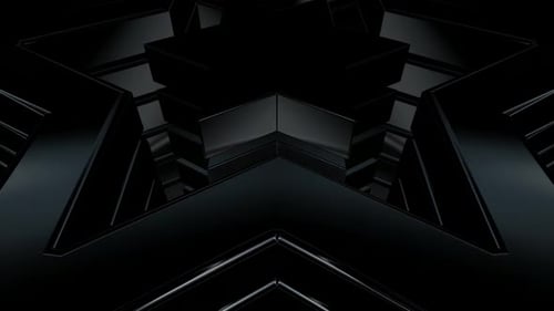 Rotating Glossy Black Abstract Geometric Loop