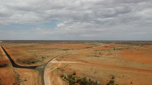 Aerial view of country road junctions in the Australian Outback