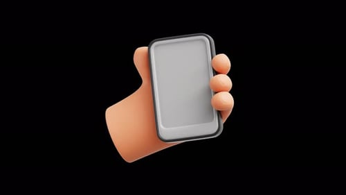 3D Hand Gesture Holding A Smartphone Motion Graphics