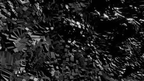 Abstract Black And White Shattered Geometric Landscape