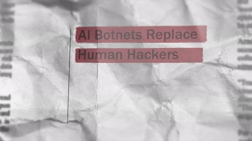 AI News Headline Highlight on Crumpled Paper Background