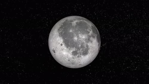 Realistic Moon planet Rotates on space or galaxy and stars milky way, Animation of Moon planet. 1175