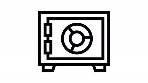 safebox line icon animation