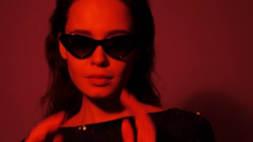 Fashion woman posing in studio