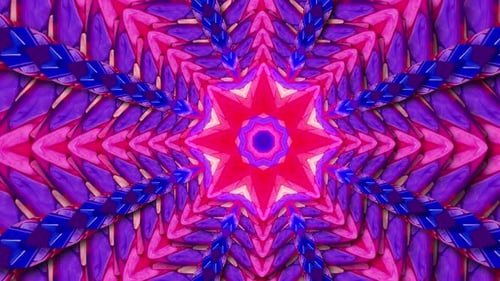pink and purple loop motion kaleidoscope animation BG. Glowing Flower Loop Animation Of Mandala Vj M