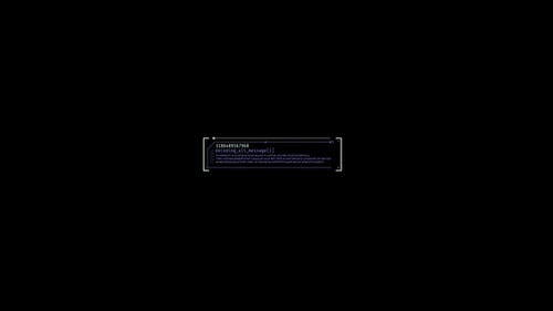 Bloc de texte de l'élément HUD avec animation de décodage des messages