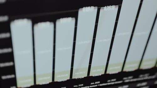 Stock Market Chart Data Presentation Close Up View