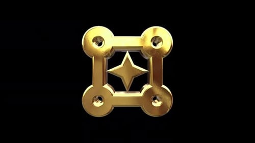 Golden 3D Geometric Icon Spinning Loop