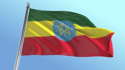 Ethiopian Flag Waving Realistically in 3D Animation