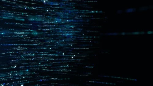 Dynamic Blue Digital Particles Data Stream Background Loop
