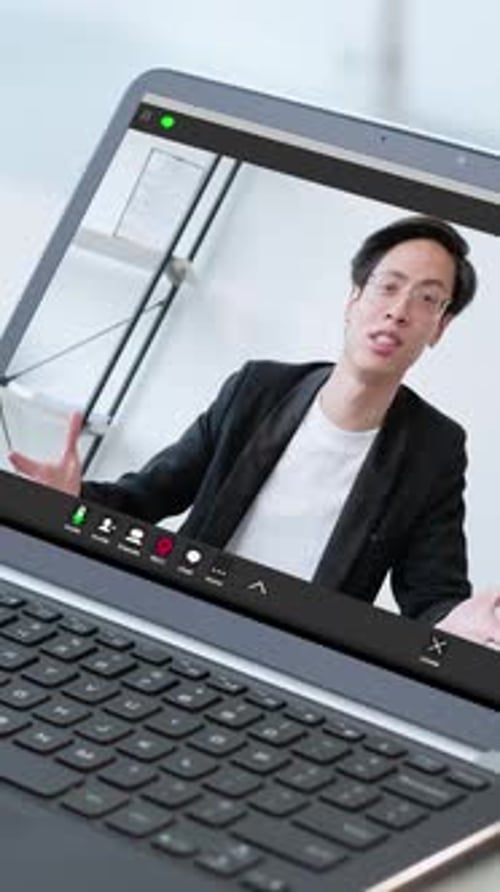 Professional Man On Video Conference Call