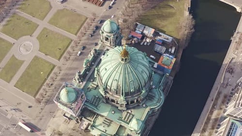 Aerial view of Berlin Cathedral, Germany.
