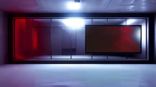 Modern Virtual TV Studio with Green Screen and Dynamic Lighting