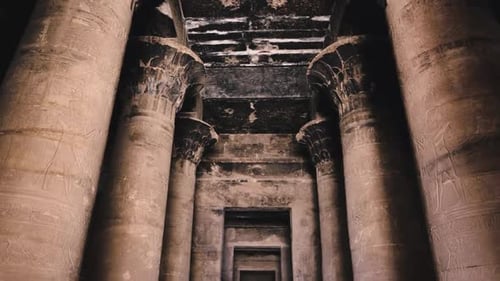 Majestic Columns In The Temple Of Edfu