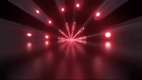 4 K roter glänzender Tunnel