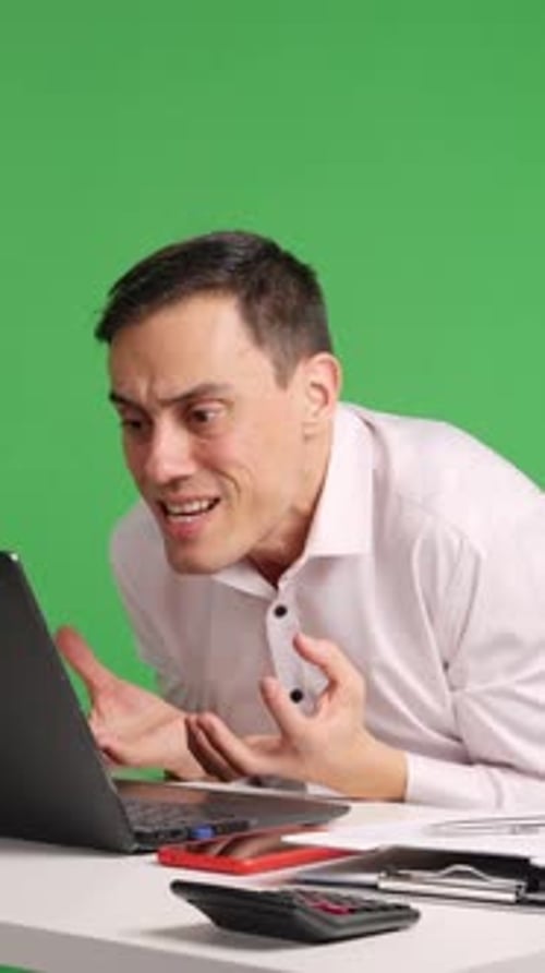 Worker Gets Angry Because the Computer Has Crashed