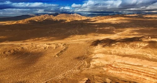 Stunning view of the rocky landscape with desert in the middle.