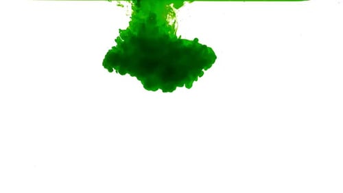 Green Ink Dissolving in Water