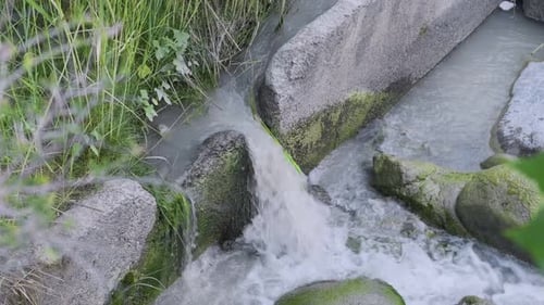 Biologically Polluted Water Unclean City Waste Water After Second Industrial Mechanical Cleaning