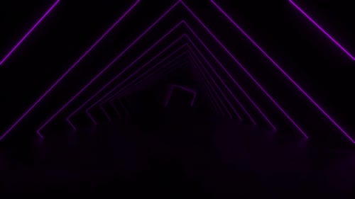 Futuristic Tunnel With Purple Light