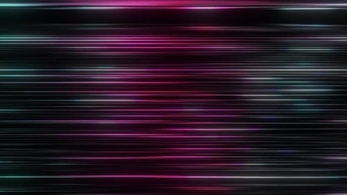 Glowing Neon Horizontal Lines Digital Speed Motion Background