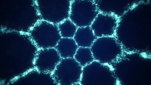 Futuristic Blue Hexagonal Grid Particle Network Background