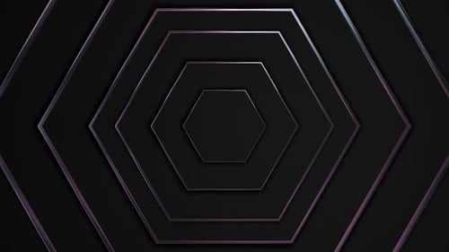 Abstract layered hexagons on dark background