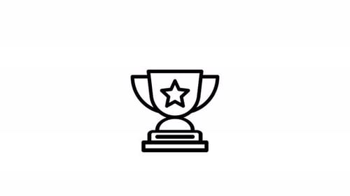 trophy line icon animation