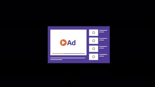 Flat Design Online Video Ad Player Interface Animation