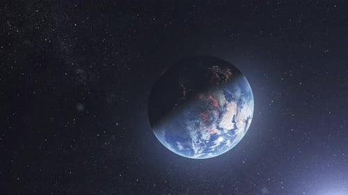 Earth in dying process outer space view