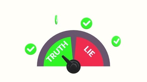 Animated Truth Lie Meter with Check and Cross Icons