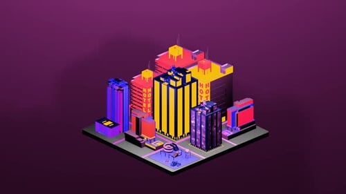 Classic isometric building