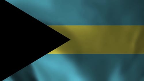 Realistic The Bahamas Flag Waving Seamless Loop