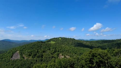 Timelapse with clouds forming in the Blue Ridge Mountains