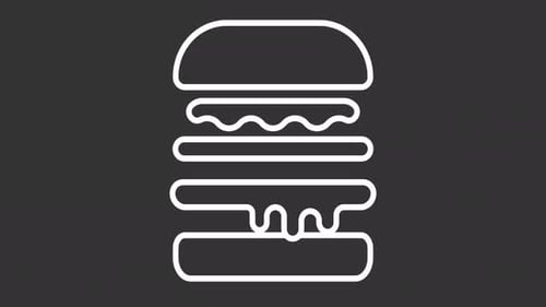 Animated food order white icon