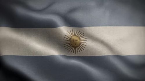Realistic Argentina National Flag Waving Animation