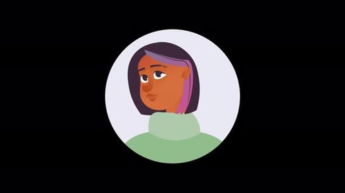 Ilustración de perfil de una persona con cabello teñido