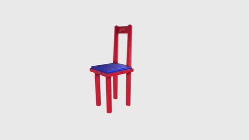 Chair rotation in loop on white background