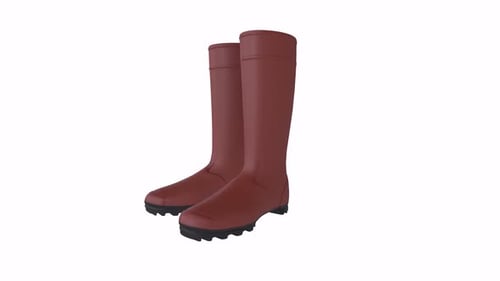 Boots rotating in loop on white background