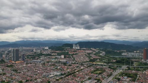 Cloudy Day in Urban City Timelapse