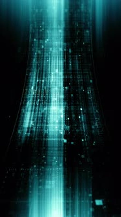 Futuristic data network visualization with glowing digital streams 06